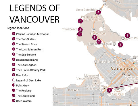 Legend of Vancouver Map